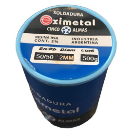 ESTAÑO SOLDADURA 50% 2MM - 1/2 KG EM52